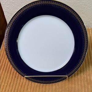 Romanov Collection Dinner Plate Cobalt Blue and Gold Trim 10.5”